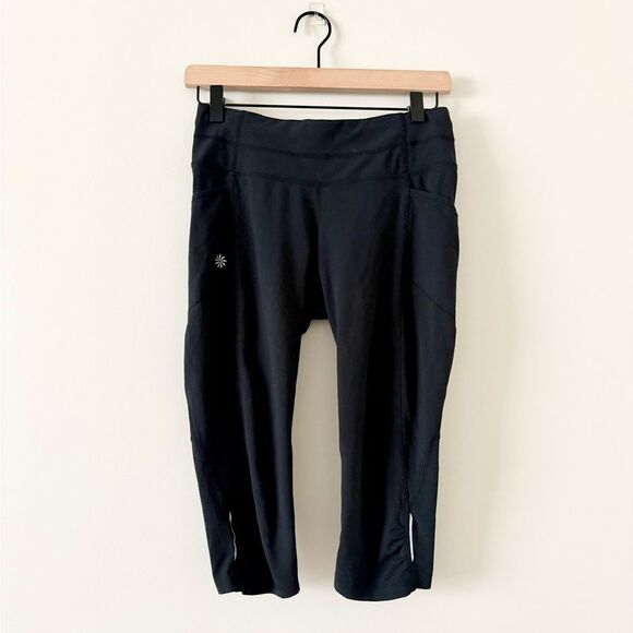 Athleta Bare To Run Reflective Cropped Pant in Black - Size XS - Picture 1 of 6